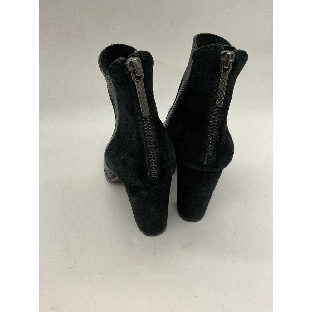 Donald Pliner Women’s Black Leather Suede Ankle Booties Zip Round Toe US 7